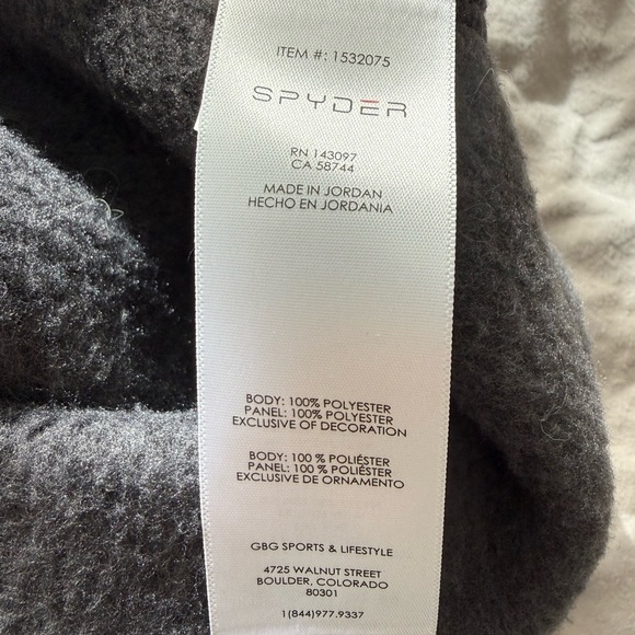 Men’s Spyder Charcoal and Black Full-Zip Jacket L - Picture 5 of 5